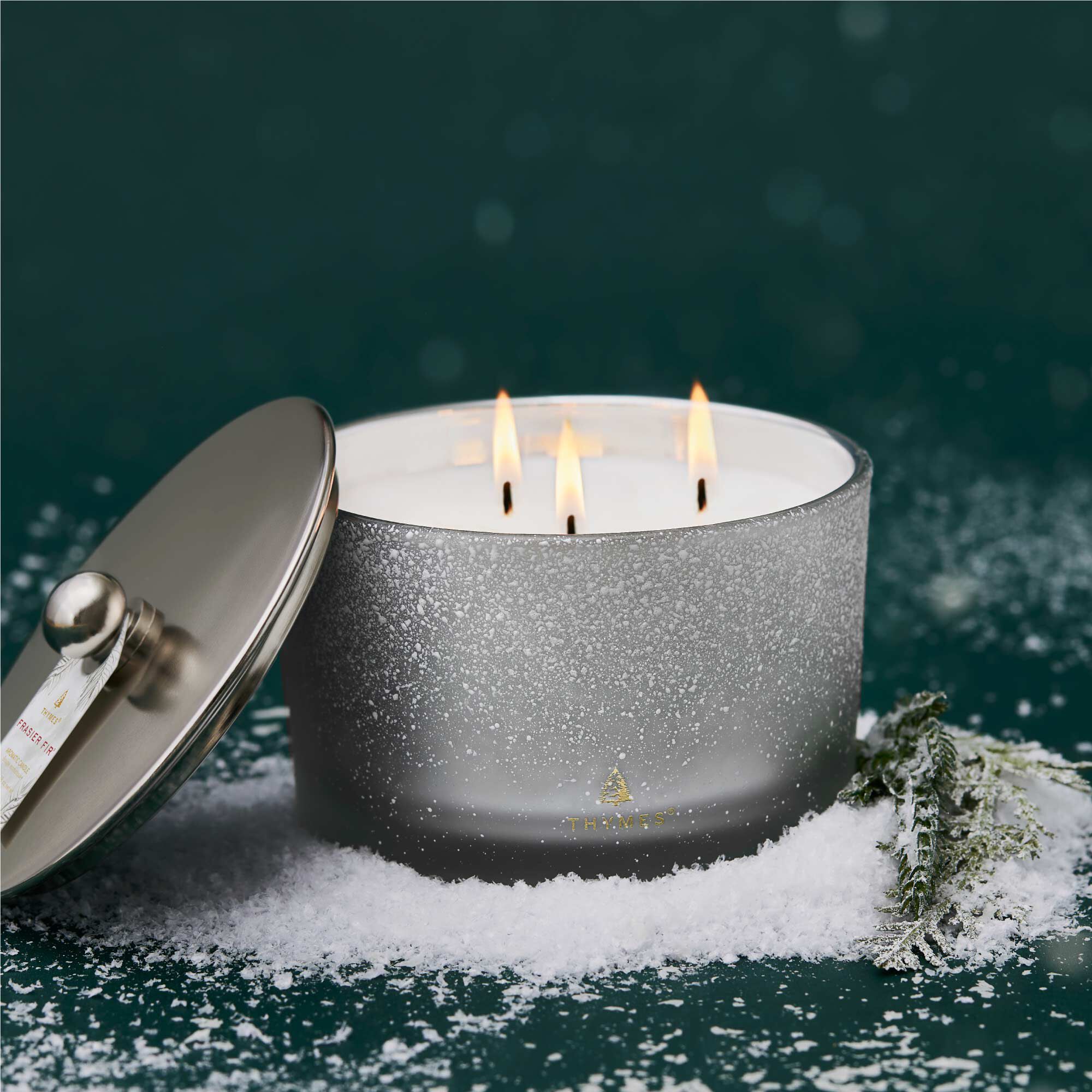 Alternative view of Frasier Fir Flocked 3-Wick Poured Candle