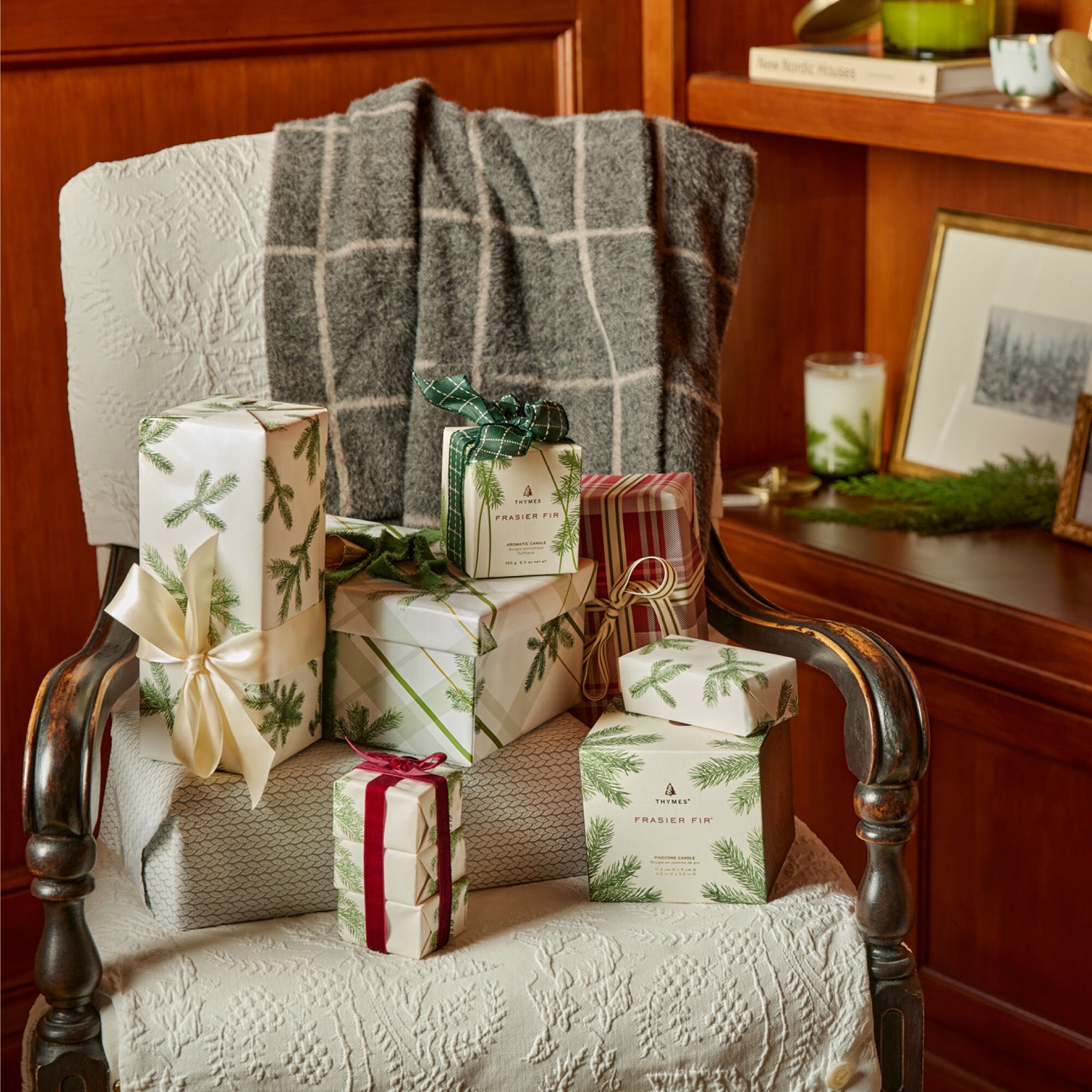 Frasier Fir Frosted Plaid Wrapping Paper, 2 Pack - Image 3