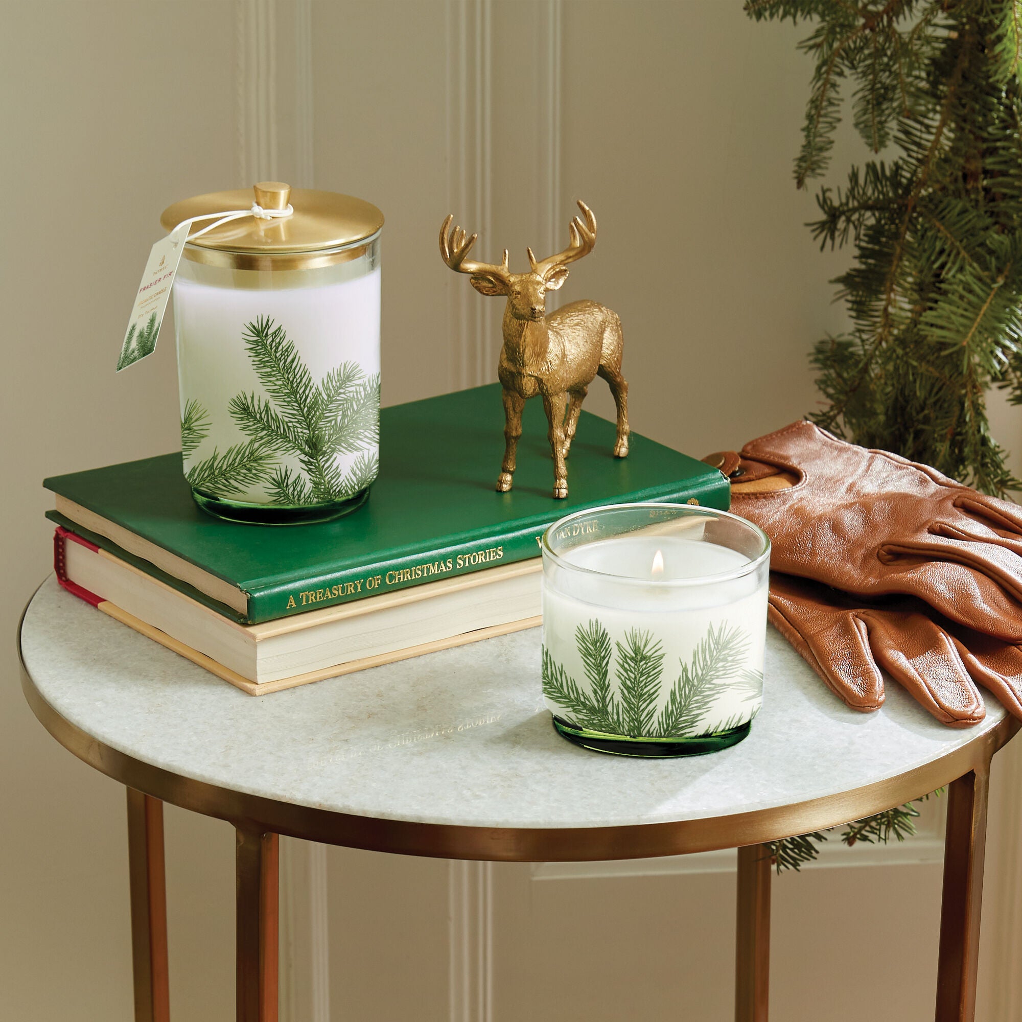 Alternative view of Frasier Fir Heritage Medium Pine Needle Luminary