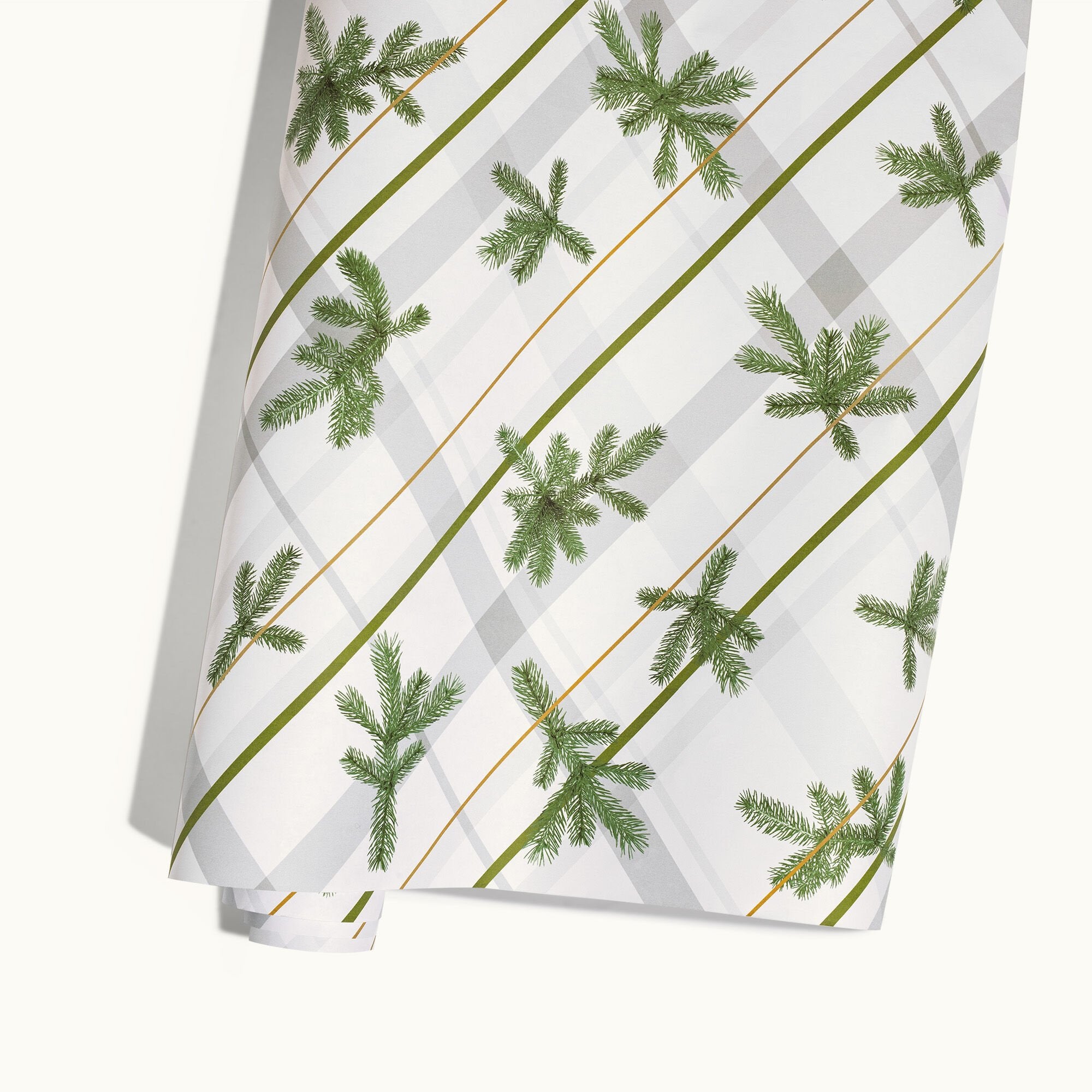 Frasier Fir Frosted Plaid Wrapping Paper, 2 Pack - Image 4