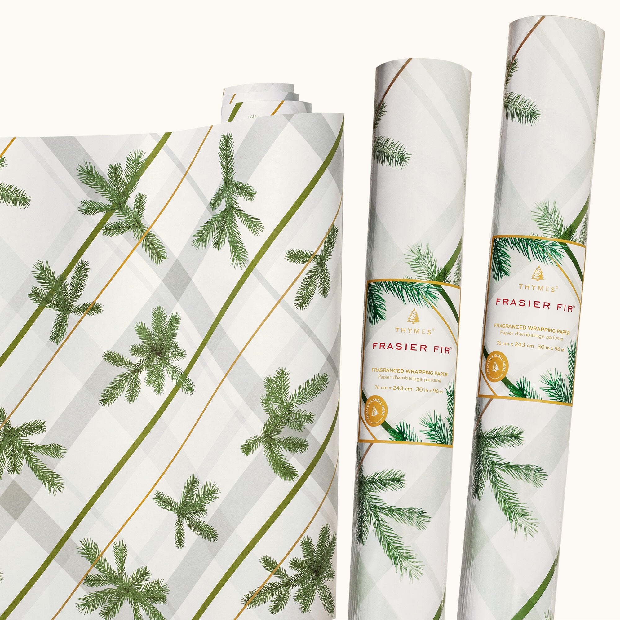 Frasier Fir Frosted Plaid Wrapping Paper, 2 Pack - Image 5